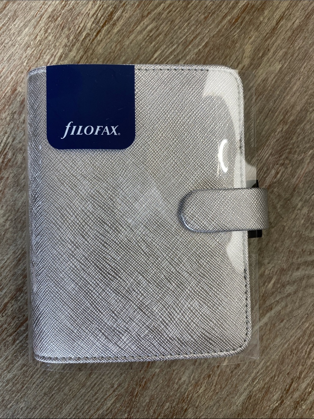 Filofax pocket organizer silver metallic NWT